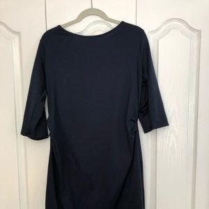 3/4 sleeve navy maternity dress